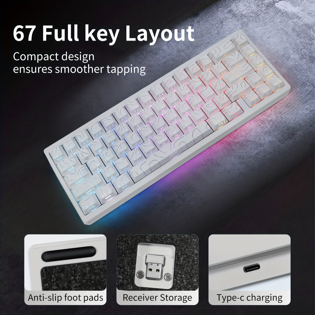 A Robust Mechanical Keyboard Featuring a Full Aluminum Build And a Thickened Gasket, Offering Wireless And 2.4G Wired Tri-Mode Connectivity for an Outstanding Typing Experience
