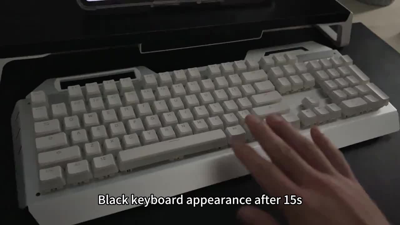 EWEADN Mechanical Gaming Keyboard Featuring a Robust Aluminum Alloy Surface, Integrated Phone Stand, Ergonomic And Sleek Design, USB Wired Plug-And-Play Connectivity, Built for Durability And Extended Use, Perfect for Office Typing And PC Gaming