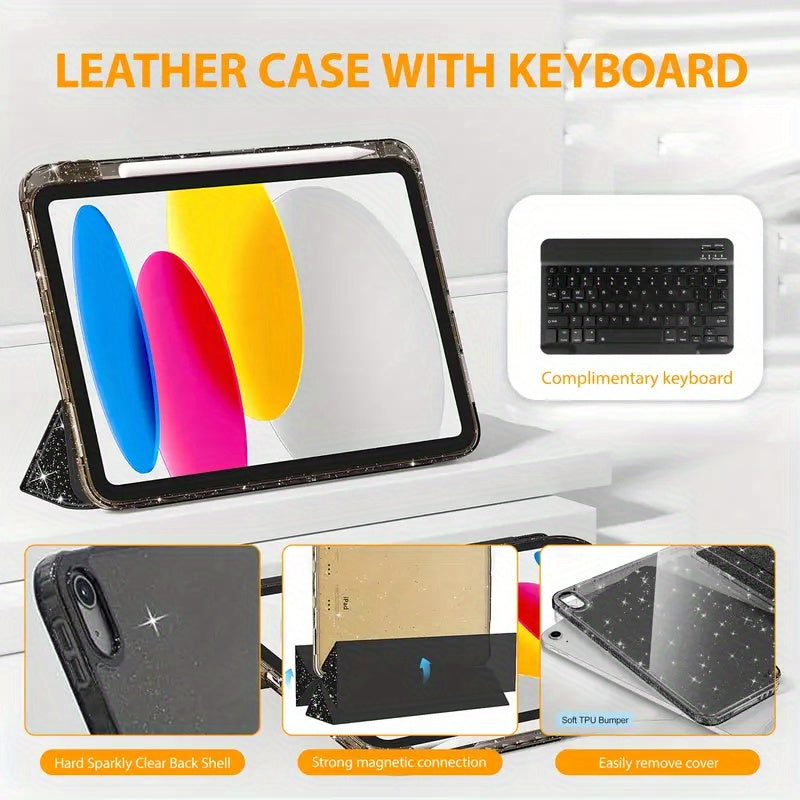 Protective Case for Tablet Computers Featuring a Keyboard, Flip Stand, And Pen Slot Design. It Supports Two Wireless Channels And Is Compatible with for Ipad Pro 11, Air 11-Inch, Air 4, 5, And 10.9-Inch Models