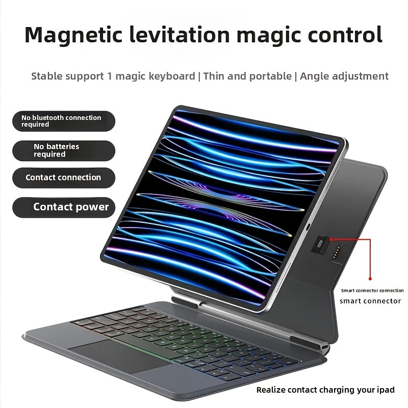 For IPad Air 4\u002F5\u002F6 10.9 Inch, Pro 11-inch (2018-2022) Floating Magnetic Keyboard Cover Seven Color RGB USB Fast Charge Intelligent Multi-touch Plug And Play Typing Mute