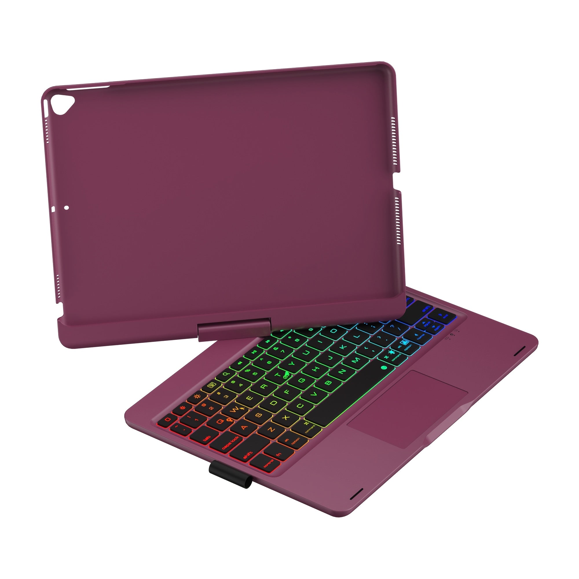 Touch Case with Keyboard for iPad Pro 13-inch(M4, 2024), iPad Air 13-inch(M3, 2025\u002FM2, 2024) & iPad Pro 12.9(6th\u002F5th\u002F4th\u002F3rd Gen), Trackpad, 360° Rotatable, Mixed Color Backlit.