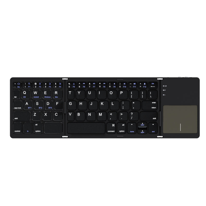 Slim And Lightweight Wireless Keyboard That Folds Into Three Parts - Includes a Touchpad, Charges Via USB, And Works with Android, Ios, Windows, And Mac - Features a Type-C Charging Port, Ideal for Office Use And Travel