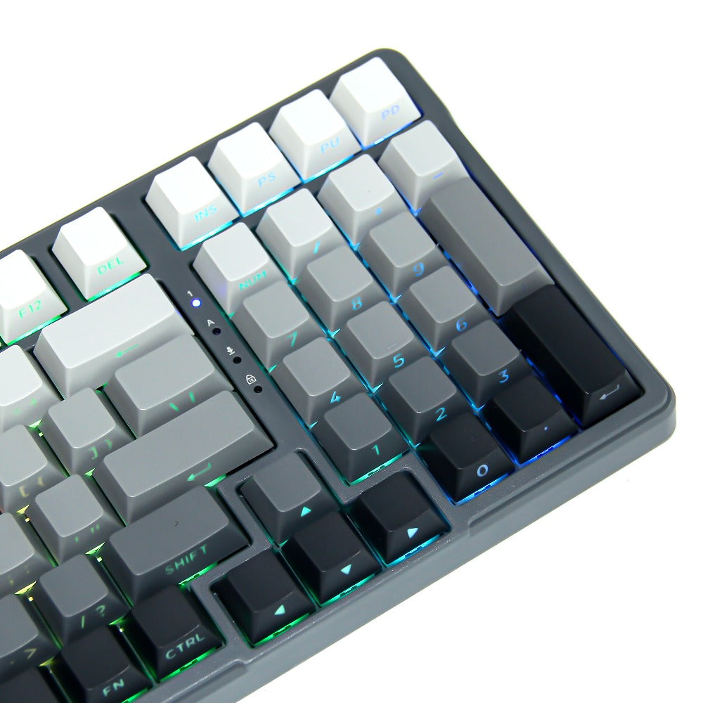 FURYCUBE ZT99 Model 99-Key Gaming Keyboard, Single Mode with RGB Backlighting - 98% Compact Layout, Black And White Side-Etched Keycaps with Gradient, Side-Printed Keycaps, USB Powered Wired Mechanical Keyboard, Compatible with Win\u002FMac