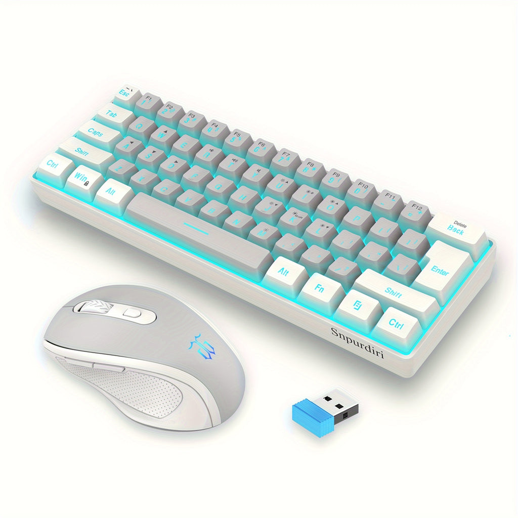Snpurdiri'S 60% Wireless Gaming Keyboard Features RGB Lighting And Comes with a 2.4G Wireless Mouse. It Includes a Compact Mechanical Touch Keyboard with an Ergonomic Design And Is Rechargeable
