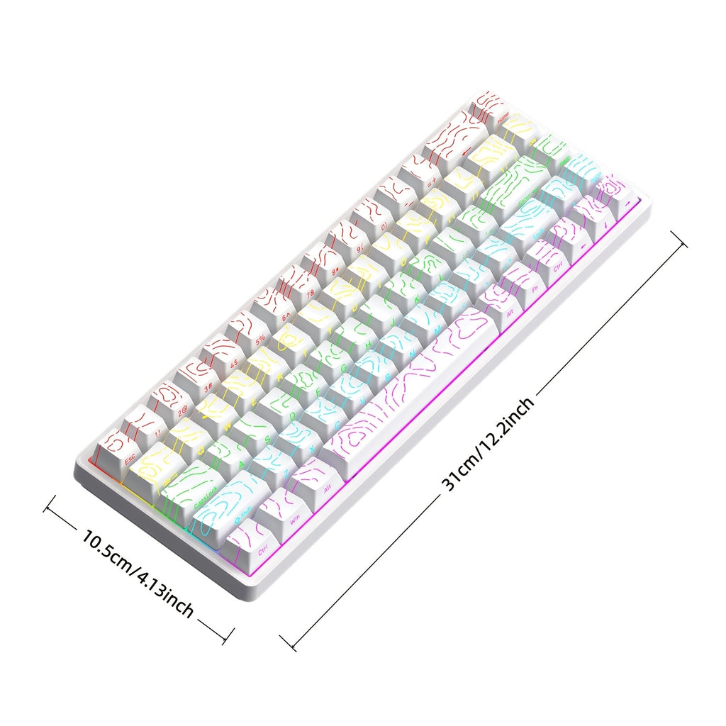APAYADO A68 Mechanical Keyboard \u002F Compact 65% Layout \u002F Hot-Swappable 68-Key Design \u002F RGB Cool Lighting \u002F Suitable for Gamers \u002F Wired USB Connection