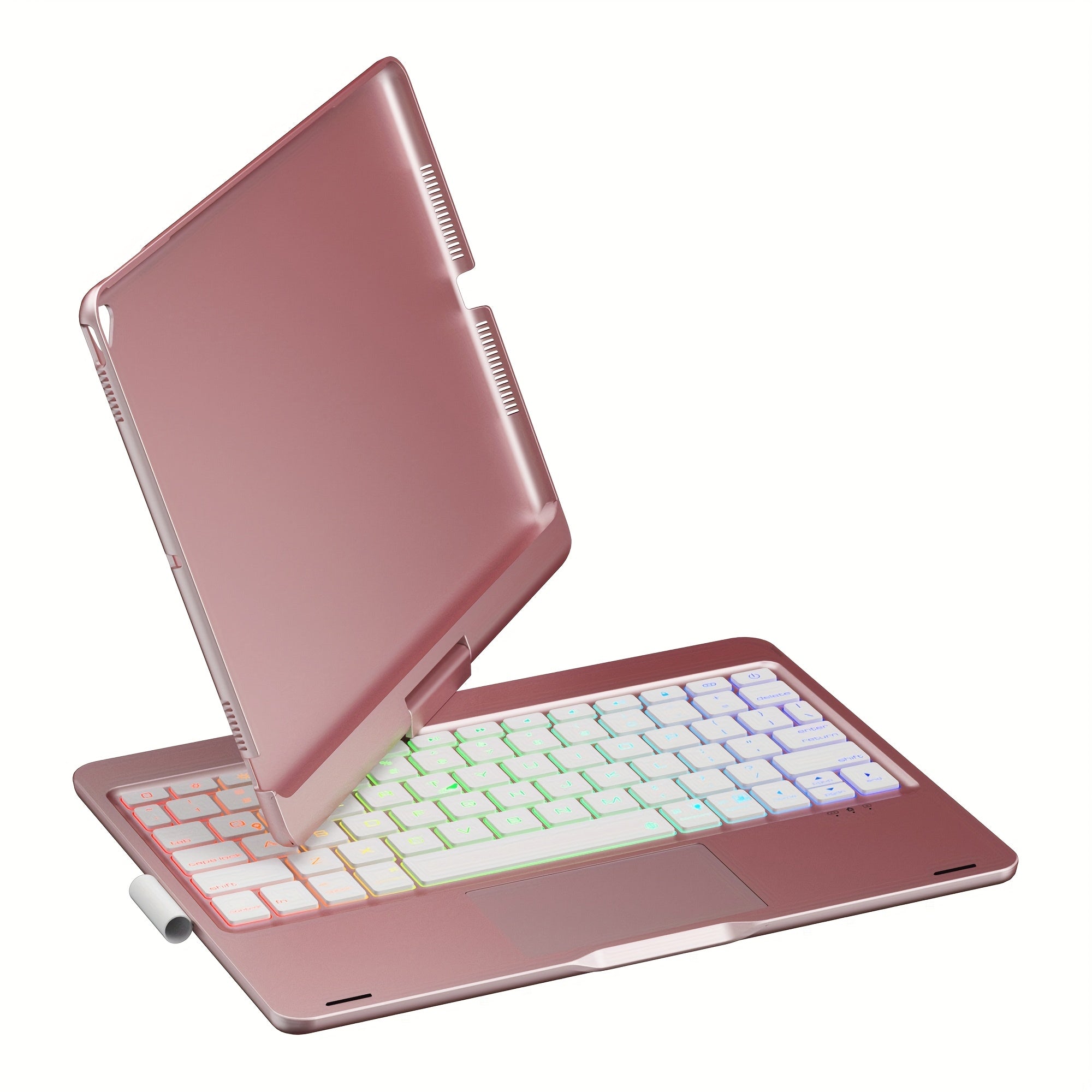 Touch Case with Keyboard for iPad Pro 13-inch(M4, 2024), iPad Air 13-inch(M3, 2025\u002FM2, 2024) & iPad Pro 12.9(6th\u002F5th\u002F4th\u002F3rd Gen), Trackpad, 360° Rotatable, Mixed Color Backlit.