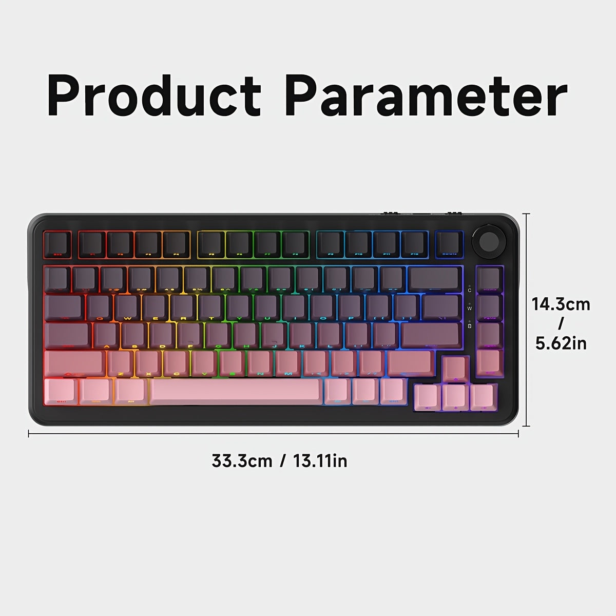 AJAZZ AK820\u002FAK820MAX PLUS 75% RGB Gasket Mechanical Keyboard | Cream Keyboard with Volume Knob, South Facing LED, Poron Foam, PBT Keycaps, Programmable Hot-Swap, Ambidextrous, USB-C Charging