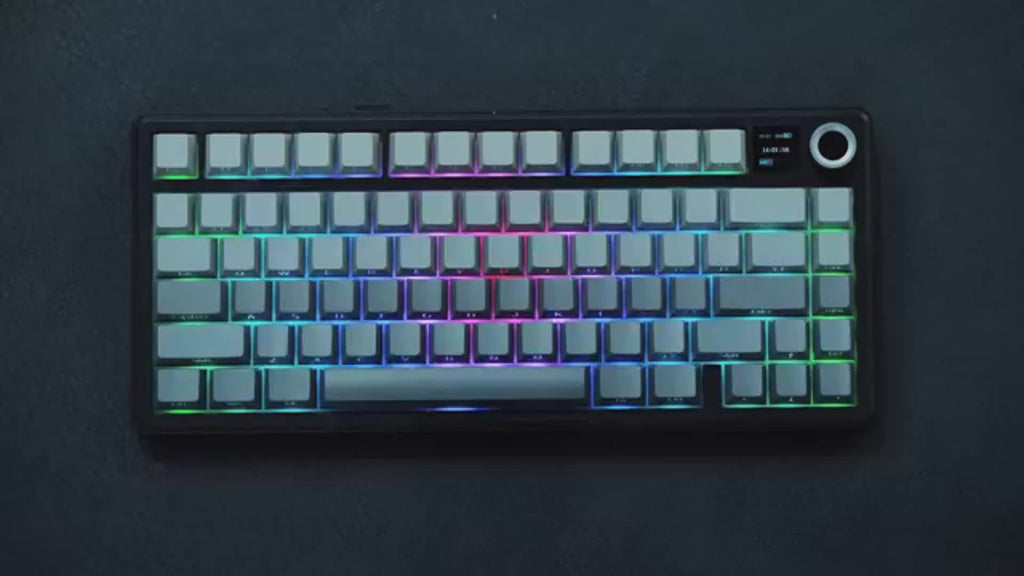 AULA Wireless Mechanical Gaming Keyboard with TFT Screen & Knob, 75% Hot Swappable Creamy Keyboard, RGB Backlit Teclado Mecanico, Tri-Mode Bluetooth\u002F2.4GHz\u002FUSB-C, Gasket Mount Gaming Keyboard for PC Mac Laptop Tablet