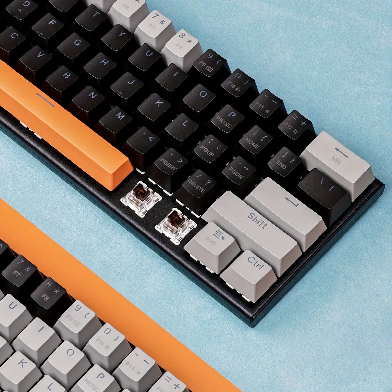 E-YOOSO Z11 60% Mechanical Keyboard, Mechanical Gaming Keyboard Wired With LED Backlit, Ultra-Compact 60 Percent Computer Keyboard For Windows, Mac OS Black Gray, White Gray
