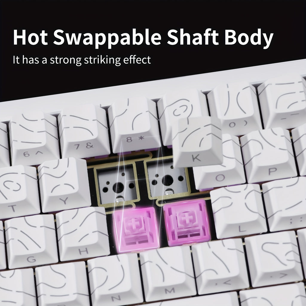 A Robust Mechanical Keyboard Featuring a Full Aluminum Build And a Thickened Gasket, Offering Wireless And 2.4G Wired Tri-Mode Connectivity for an Outstanding Typing Experience