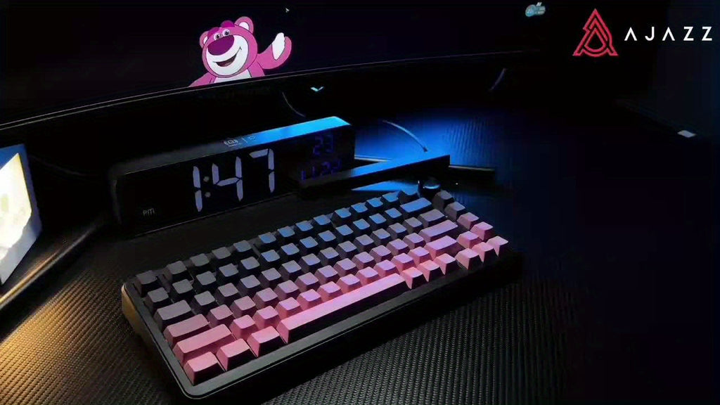 AJAZZ AK820\u002FAK820MAX PLUS 75% RGB Gasket Mechanical Keyboard | Cream Keyboard with Volume Knob, South Facing LED, Poron Foam, PBT Keycaps, Programmable Hot-Swap, Ambidextrous, USB-C Charging