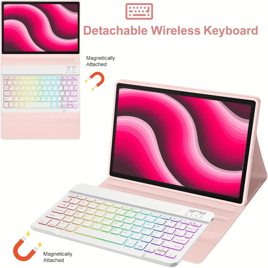 Only Tablet Case Applicable for Sumsung Galaxy Tab A9 Plus\u002FA9+ 5G 11-inch (SM-X210\u002FX216\u002FX218), Detachable Wireless Keyboard, Smart Double-opening Cover, Soft Protective Case, Automatic Sleep\u002Fwake-up