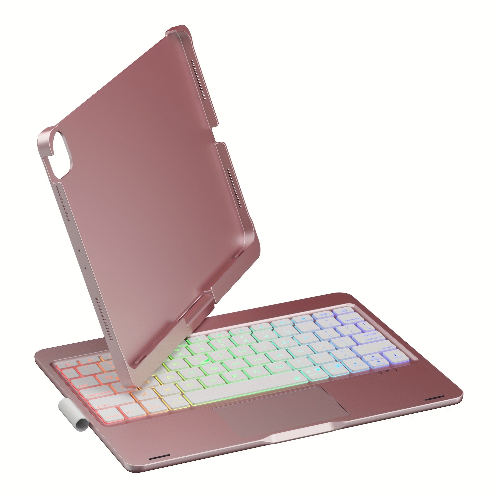 Touch Case with Keyboard for iPad Pro 13-inch(M4, 2024), iPad Air 13-inch(M3, 2025\u002FM2, 2024) & iPad Pro 12.9(6th\u002F5th\u002F4th\u002F3rd Gen), Trackpad, 360° Rotatable, Mixed Color Backlit.