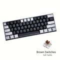 E-YOOSO Z11 60% Mechanical Keyboard, Mechanical Gaming Keyboard Wired With LED Backlit, Ultra-Compact 60 Percent Computer Keyboard For Windows, Mac OS Black Gray, White Gray