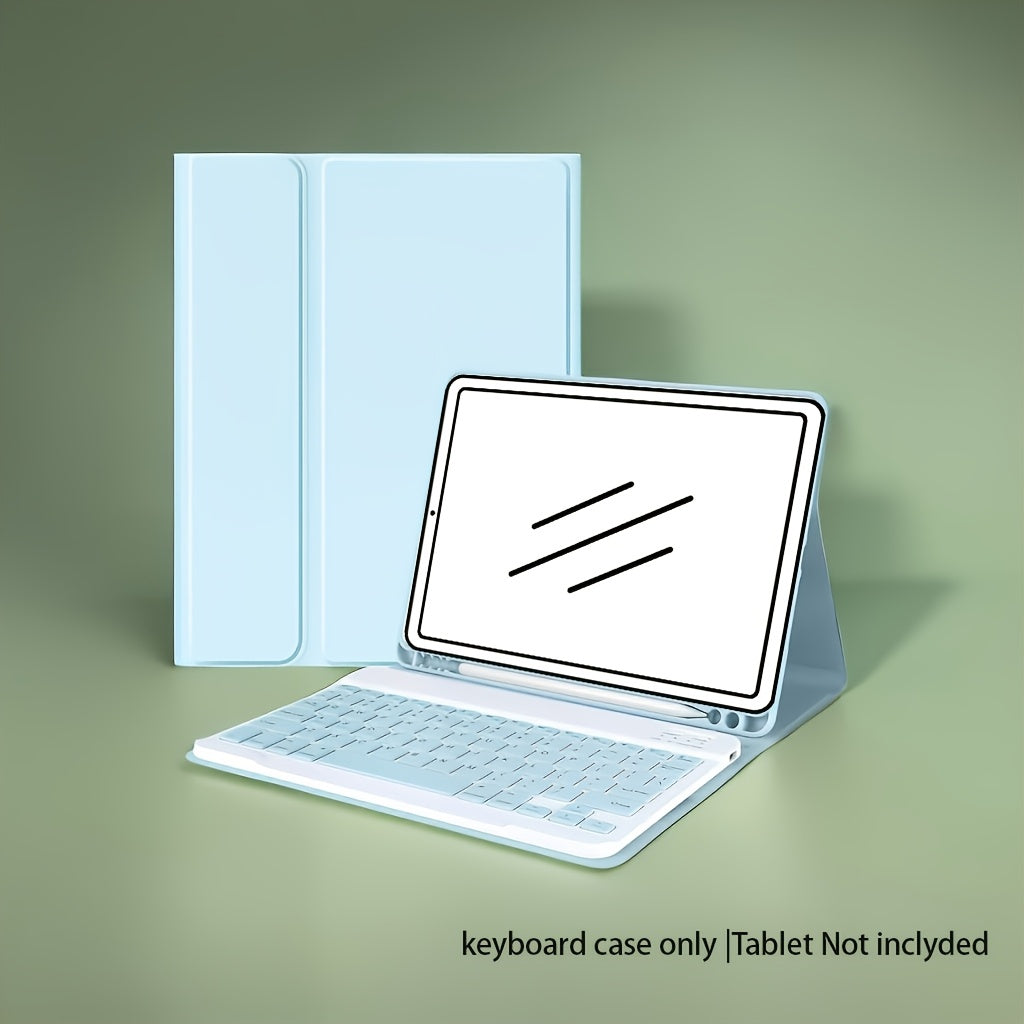 Tablet Case with Keyboard, Magnetic Detachable Wireless Keyboard, Flip Stand Case with Pencil Holder, Support 3 System, for iPad