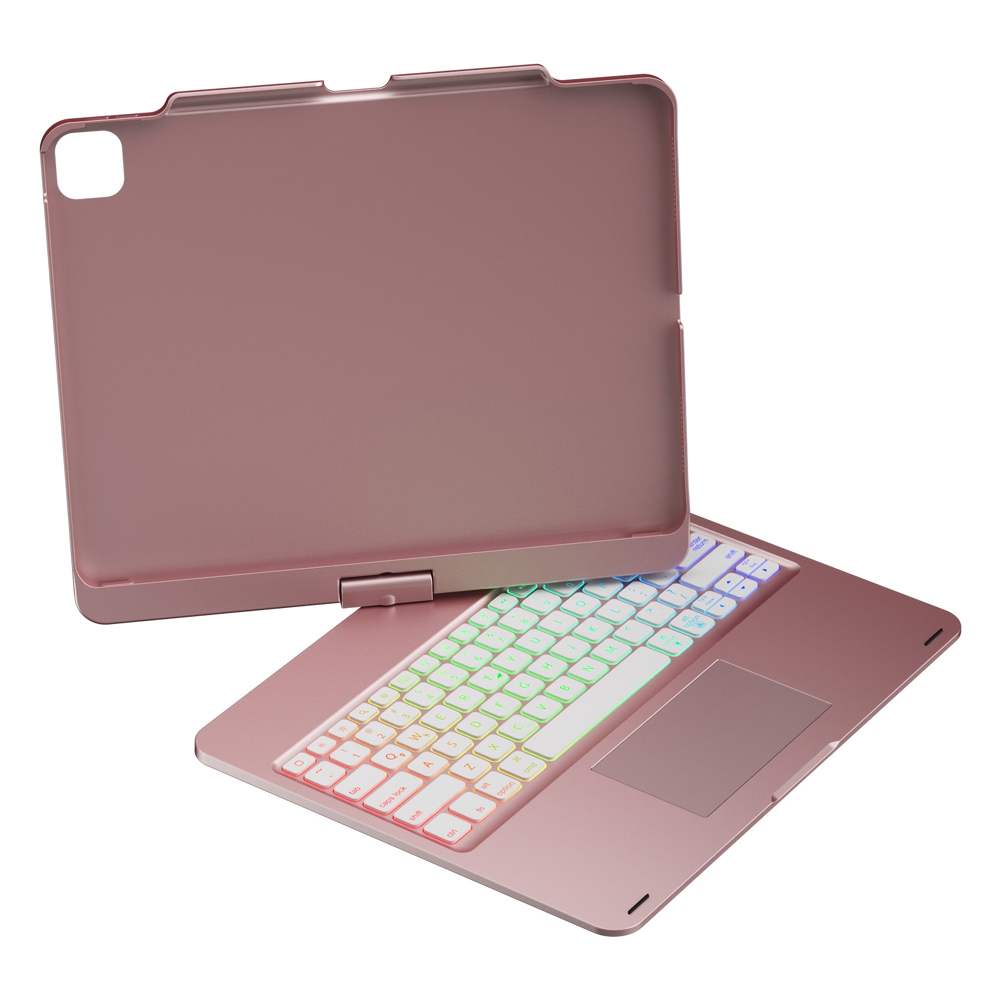 Touch Case with Keyboard for iPad Pro 13-inch(M4, 2024), iPad Air 13-inch(M3, 2025\u002FM2, 2024) & iPad Pro 12.9(6th\u002F5th\u002F4th\u002F3rd Gen), Trackpad, 360° Rotatable, Mixed Color Backlit.