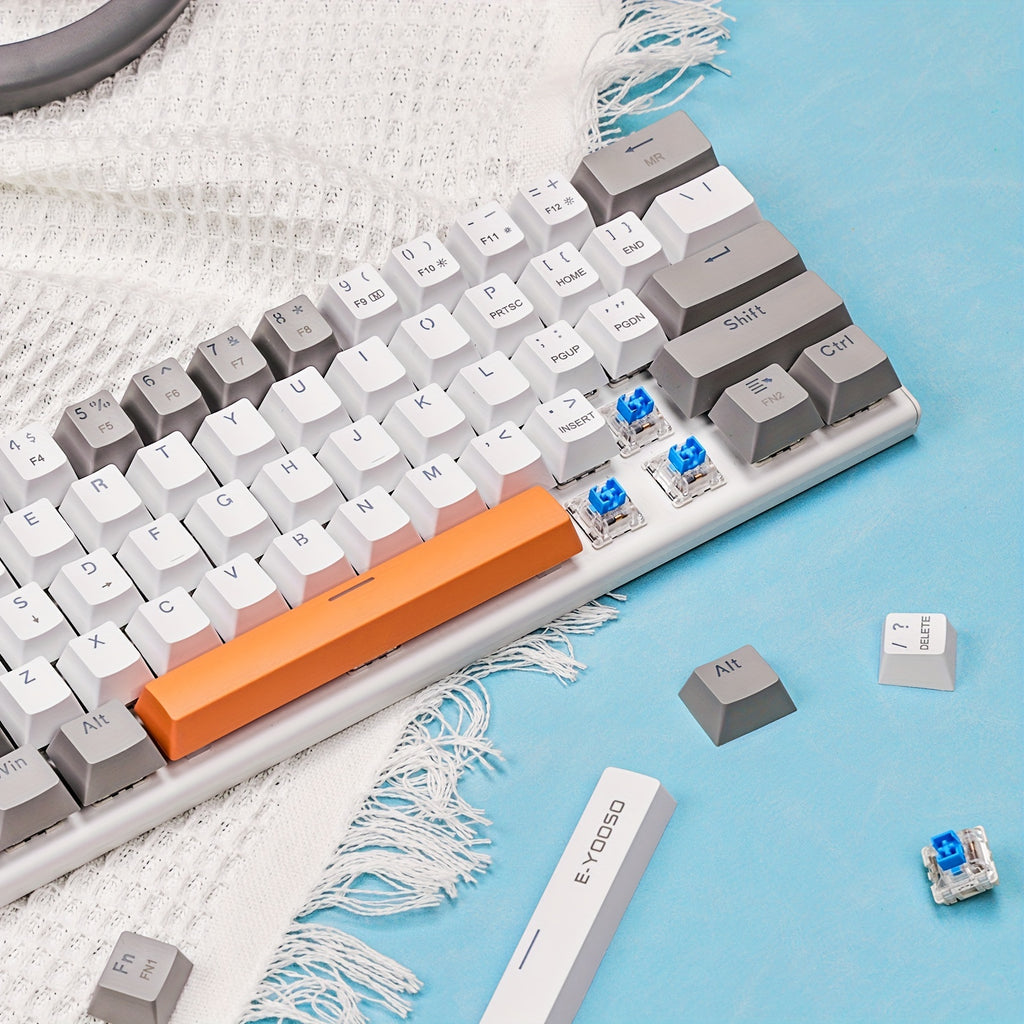 E-YOOSO Z11 60% Mechanical Keyboard, Mechanical Gaming Keyboard Wired With LED Backlit, Ultra-Compact 60 Percent Computer Keyboard For Windows, Mac OS Black Gray, White Gray
