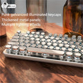 Premium Cyberpunk Mechanical Keyboard USB Cable, Retro Typewriter-style Mechanical Keyboard with 104 Keys Multi-function Knob with Responsive Operation Exceptional Tactile Feedback Compatible with Wired USB Desktops And Laptops