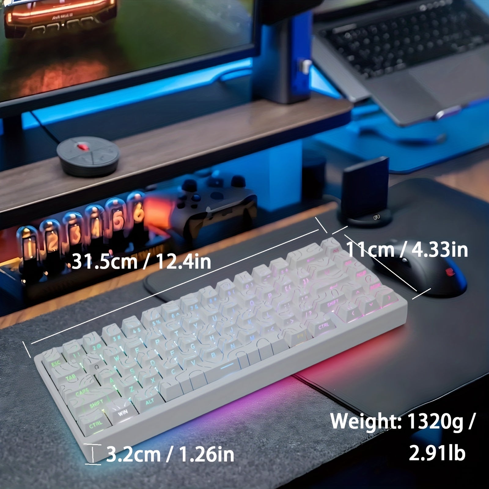 A Robust Mechanical Keyboard Featuring a Full Aluminum Build And a Thickened Gasket, Offering Wireless And 2.4G Wired Tri-Mode Connectivity for an Outstanding Typing Experience