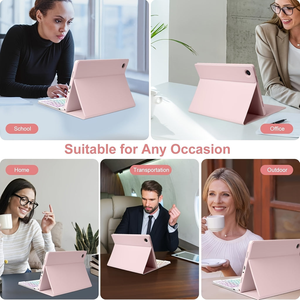 Only Tablet Case Applicable for Sumsung Galaxy Tab A9 Plus\u002FA9+ 5G 11-inch (SM-X210\u002FX216\u002FX218), Detachable Wireless Keyboard, Smart Double-opening Cover, Soft Protective Case, Automatic Sleep\u002Fwake-up