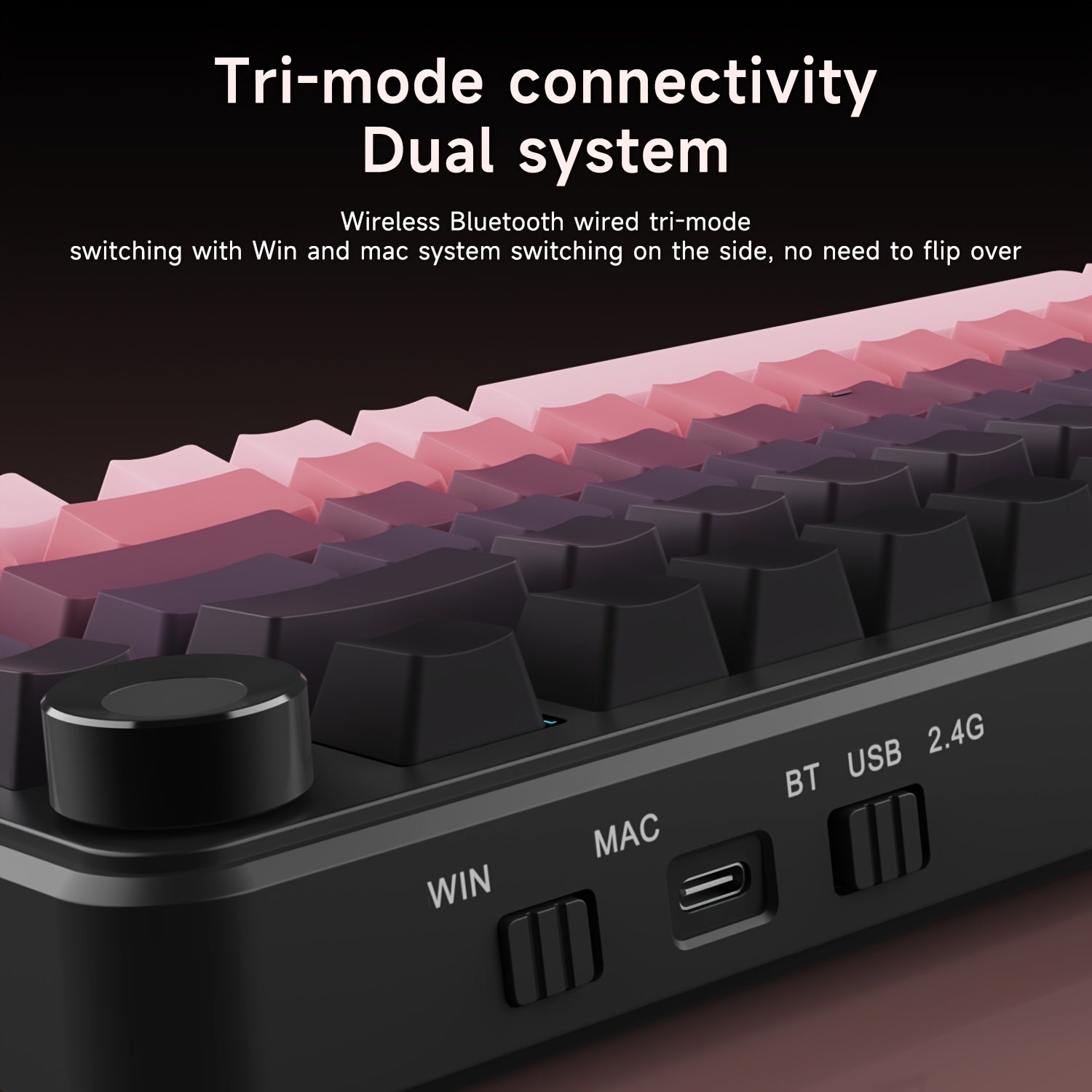 AJAZZ AK820\u002FAK820MAX PLUS 75% RGB Gasket Mechanical Keyboard | Cream Keyboard with Volume Knob, South Facing LED, Poron Foam, PBT Keycaps, Programmable Hot-Swap, Ambidextrous, USB-C Charging