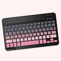 Ultra-Slim Rechargeable Wireless Keyboard | Compact Wireless Keyboard, 150mAh Battery, Compatible with Samsung Galaxy Tab, Android, Windows, Smartphones, IOS, IPad, Black Pink Gradient