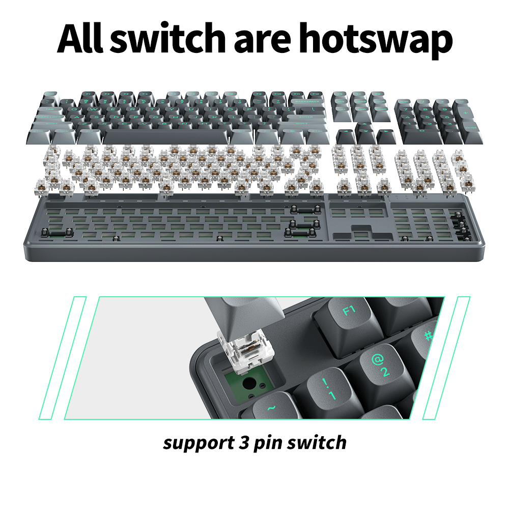 FURYCUBE Wired Silent Gaming Keyboard with RGB Backlighting, Side-printed Gradient Keycaps, Ergonomic Design, and Multimedia Rotary Knob Controls - USB Powered, Suitable for PCs, Laptops, Desktops, Windows, Macs, and Workstations. A Gaming Accessory