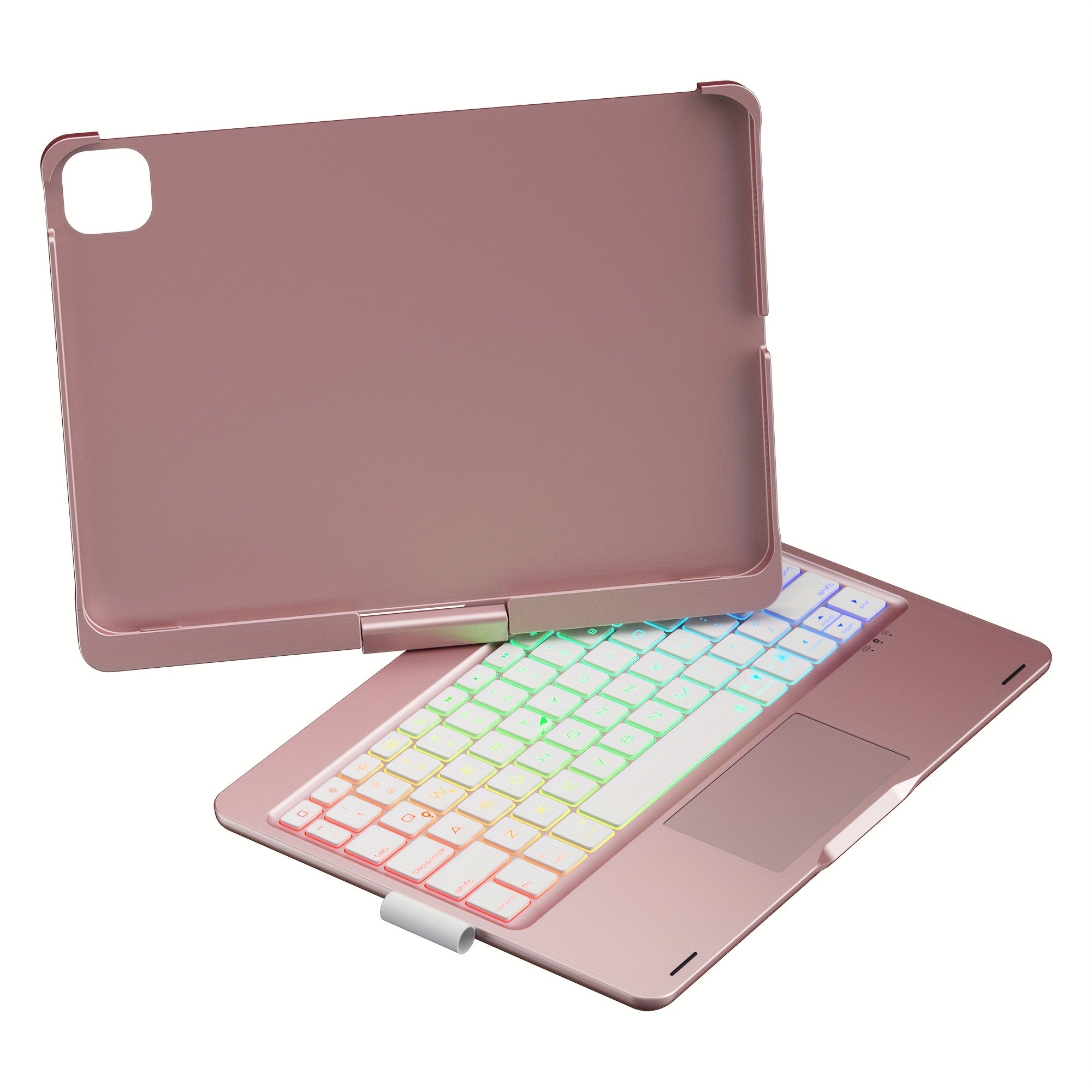 Touch Case with Keyboard for iPad Pro 13-inch(M4, 2024), iPad Air 13-inch(M3, 2025\u002FM2, 2024) & iPad Pro 12.9(6th\u002F5th\u002F4th\u002F3rd Gen), Trackpad, 360° Rotatable, Mixed Color Backlit.